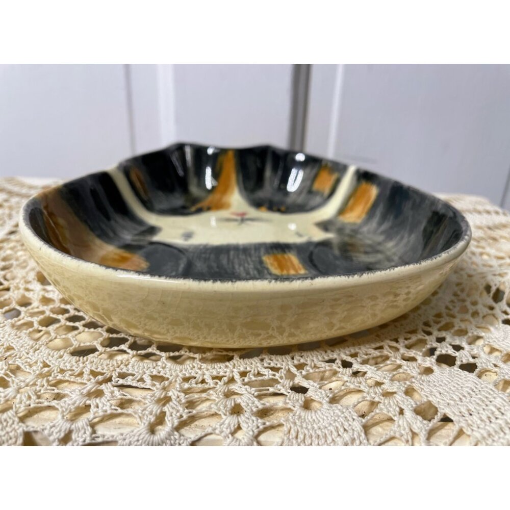 Vintage 1960s NS Gustin Co. Calico Cat Bowl Dish Hand Painted - Picture 2 of 10